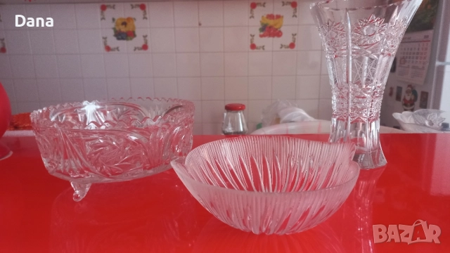 Кристална купичка, фруктиера, ваза, снимка 3 - Вази - 51483985