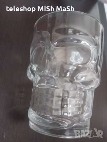 Чисто нова халба за бира череп, 500 мл от дебело 3.5 ММ прозрачно стъкло 