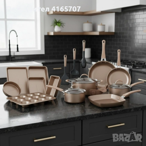 Пълен комплект съдове Edenberg EB-5654 (20 части) с кован алуминий и 3-слойно незалепващо покритие, снимка 8 - Съдове за готвене - 53415050