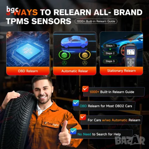 Autel TS501 PRO MaxiTPMS Уред за програмиране на датчици за гуми - ДОЖИВОТНИ ОБНОВЛЕНИЯ, снимка 4 - Друга електроника - 50268165