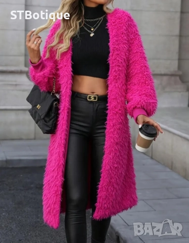 🌸 Елегантно розово палто от изкуствена кожа – STBoutique 🌸, снимка 5 - Палта, манта - 51940281
