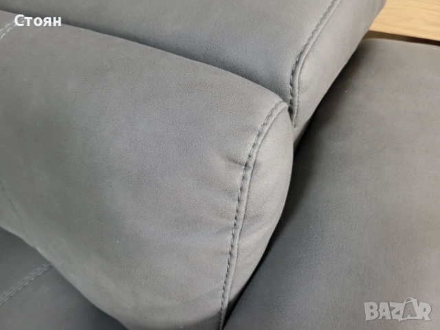 Тъмно сив фотьойл от плат с електрически релаксиращ механизъм, снимка 12 - Дивани и мека мебел - 53700466