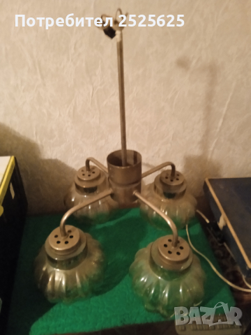 Полилеи -2броя, стъкла/плафони от стари лампи, снимка 3 - Лампи за таван - 39360431