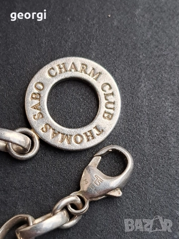 сребърна гривна Thomas sabo Charm club със 7 талисманчета , снимка 4 - Гривни - 52591368