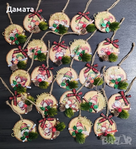 Коледни късмети/висулки за закачане/ магнитче/топки/торбички от зебло, снимка 15 - Коледни подаръци - 48274062