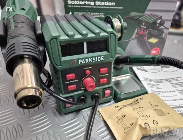 Станция за запояване с горещ въздух и поялник Parkside, снимка 4 - Други инструменти - 52564780