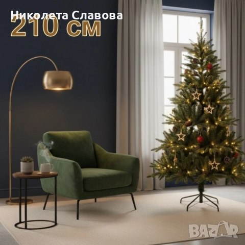 Красива Коледна елха с естествено излъчване, снимка 5 - Декорация за дома - 52224879