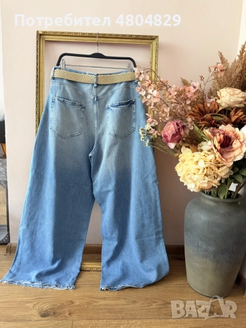 ZARA Дамски стилни широки дънки, снимка 9 - Дънки - 55708702