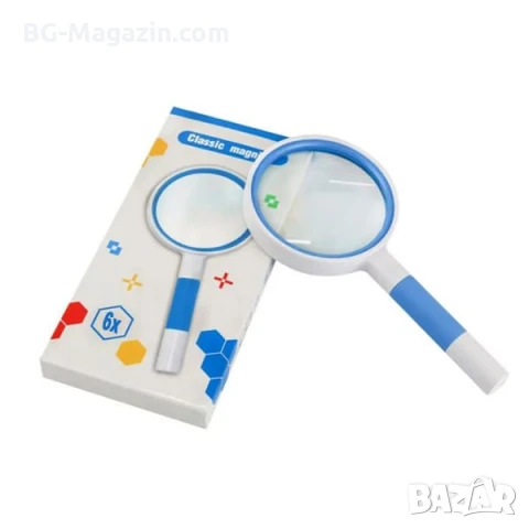 Мощна увеличителна ръчна лупа с дръжка 6X увеличение за четене на книги деца голяма стъклена , снимка 12 - Други инструменти - 50920230