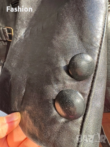 Кожено яке с колан, снимка 5 - Якета - 52814460