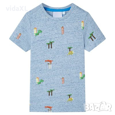 Детска тениска, син меланж, 92(SKU:12224, снимка 1 - Детски тениски и потници - 44794378