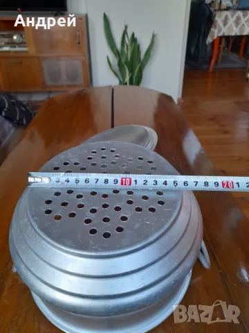 Стара алуминиева цедка,гевгир #13, снимка 6 - Антикварни и старинни предмети - 48474010