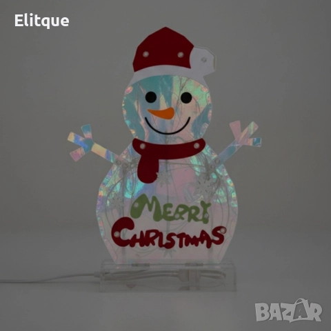 LED светещ снежен човек Merry Christmas