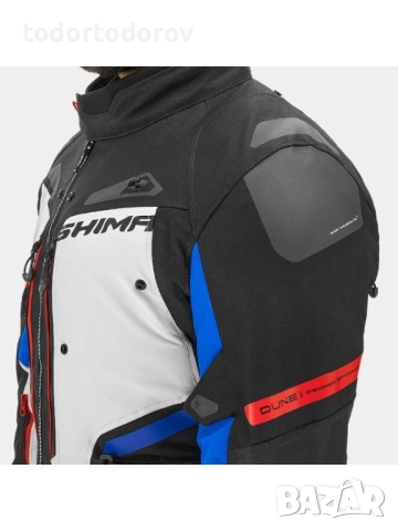 Мъжко текстилно мото яке SHIMA DUNE Red/Blue,протектори,вентилация, снимка 3 - Аксесоари и консумативи - 51870377