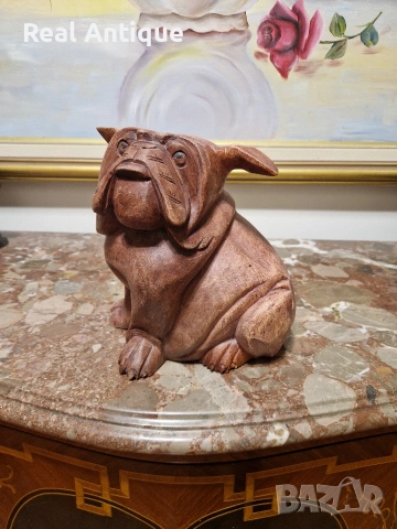 Прекрасна антикварна английска дървена фигура статуетка , снимка 5 - Статуетки - 53815760