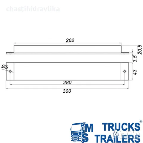 Гумена подложка / тампон 300x43x20 55030043, снимка 2 - Части - 48319868