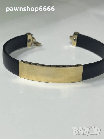 Златна гривна със силикон 14 карата, снимка 5 - Гривни - 51958803