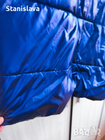Дамско яке син металик. Зимно яке, снимка 4 - Якета - 52201555