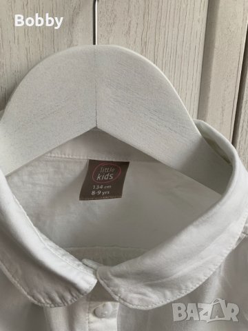 Риза на сърца и къси дънкови панталони 7-8-9 години, снимка 4 - Детски комплекти - 41447678