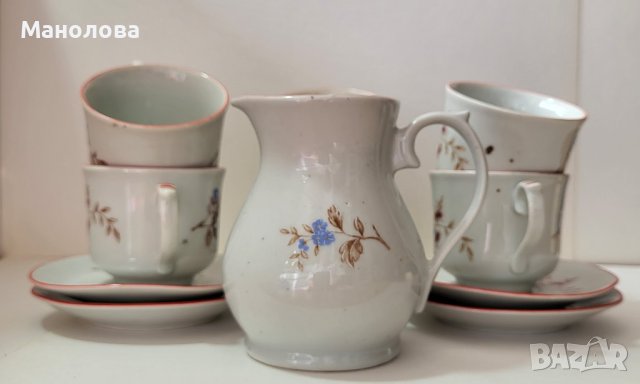 Сервиз за кафе, произведен в порцеланова фабрика ”Коста Йорданов” Видин., снимка 6 - Сервизи - 42696428