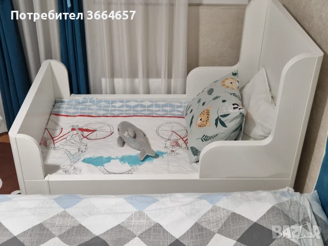 Детско разтегателни легло Икеа + матрак, снимка 4 - Спални и легла - 51233887