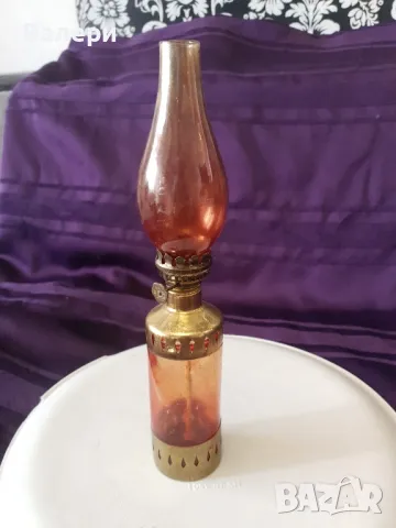 Газова Лампа Червено Стъкло , снимка 4 - Антикварни и старинни предмети - 49975689