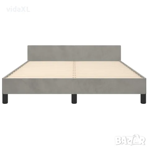 vidaXL Рамка за легло без матрак, светлосива, 140x200 см, кадифе, снимка 5 - Спални и легла - 56147168