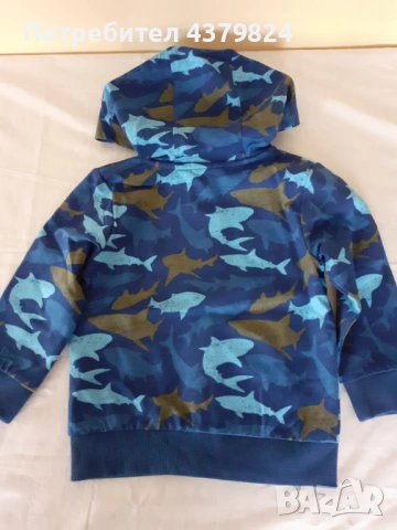 Нов  немски суичър с качулка за момче р.80 см,  без никакви забележки, 100% памук., снимка 2 - Бебешки якета и елеци - 53438211