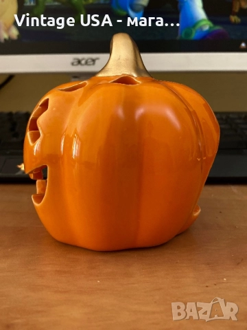 Малък керамичен свещник за Хелоуин / Halloween, снимка 4 - Декорация за дома - 52177295