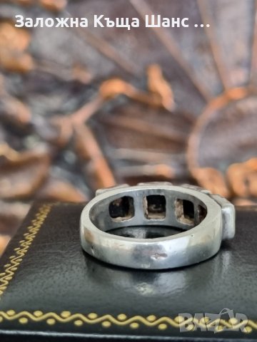 Сребърен пръстен с оникс 925 , снимка 7 - Пръстени - 41743021