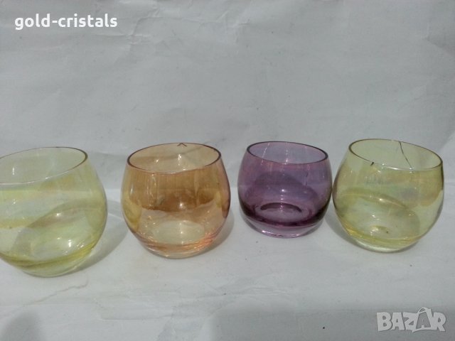 Цветни стъклени чашки за ракия