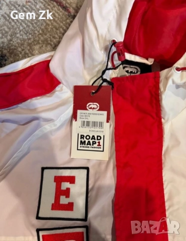 Уникална ветровка ECKO UNLTD. Jacket Noyebe Red White, снимка 3 - Якета - 52579424