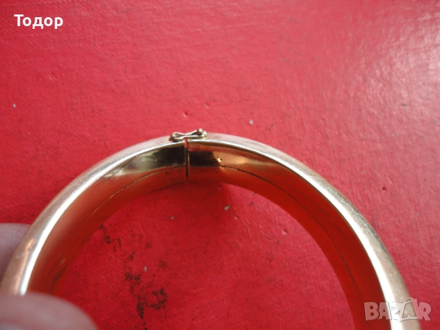 Уникална позлатена твърда гривна Amerikaner SP 3, снимка 4 - Гривни - 53301773