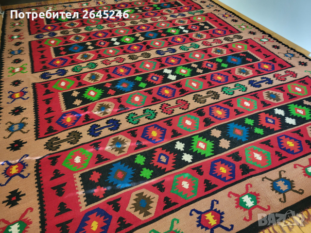 Автентичен отлично съхранен вълнен Тетевенски килим, снимка 1