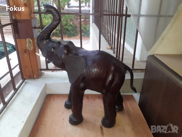 Голям кожен слон играчка слонче, снимка 3 - Антикварни и старинни предмети - 53270321