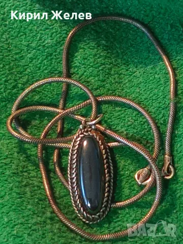 СТИЛНО ФЕШЪН АРТ СРЕБЪРНО КОЛИЕ СРЕБРО 925 с ЛЪСКАВ ПОЛИРАН КАМЪК ХЕМАТИТ 40042, снимка 12 - Колиета, медальони, синджири - 50023371