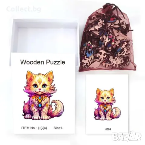 Дървен пъзел - Котка, снимка 4 - Пъзели - 48697792