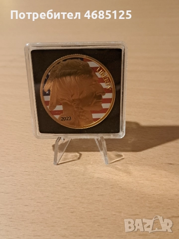 Красива сребърна монета със златна апликация, 100 бр. за цял свят