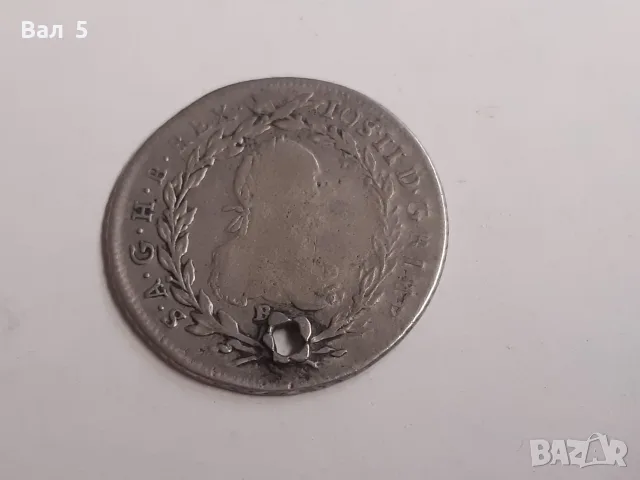 20 кройцера 1782 г . Австрия . Сребро, снимка 2 - Нумизматика и бонистика - 55842509