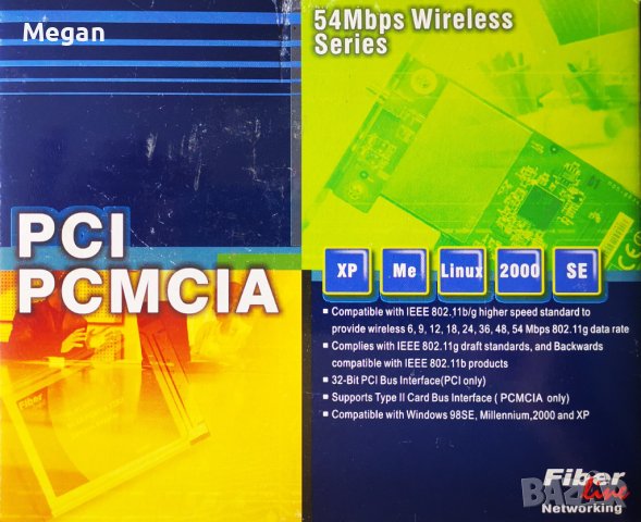 Мрежова карта за безжичен интернет PCI PCMCIA / 54 Mbps, снимка 1 - Мрежови адаптери - 40671473