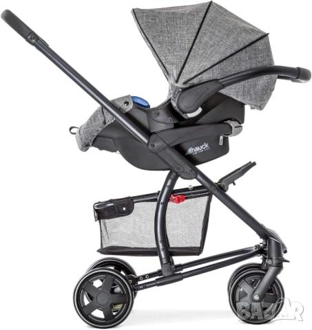 3 в 1 Бебешка Количка - Hauck Malibu 4 Trio Set H-14608, Столче за Кола и Кош за Новородено, Сива!, снимка 3 - Детски колички - 52361051