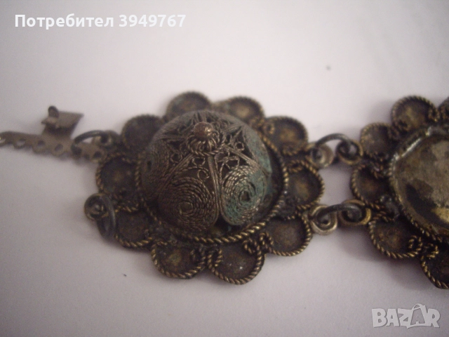 Стара била филиграмна гривна., снимка 2 - Антикварни и старинни предмети - 52943396