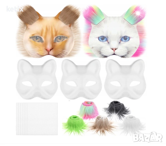 Комплект "Направи си сам",котешко лице,5броя, снимка 3 - Рисуване и оцветяване - 53242682