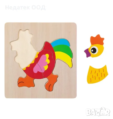 Дървен пъзел Петел, 5 бр., снимка 2 - Образователни игри - 49373132