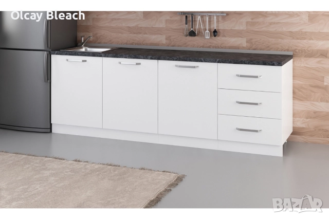 Кухненски долен модул 240см Minar White, снимка 3 - Кухни - 52492849