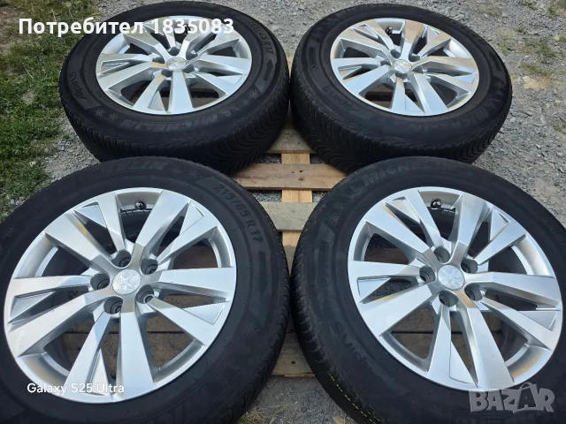 Лети джанти 17ки 5х108 Peugeot + зимни гуми 215/65/17 Michelin, снимка 3 - Гуми и джанти - 55823250