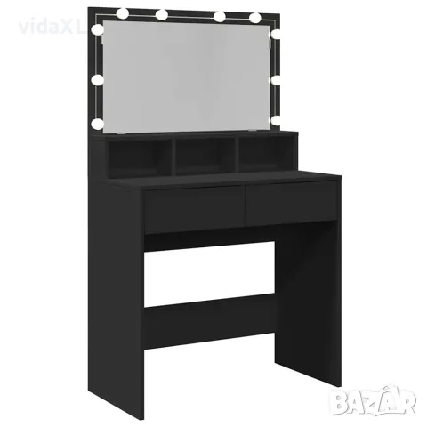 vidaXL Тоалетка с LED, черна, 80x41x134,5 см, снимка 8 - Тоалетки - 56148124