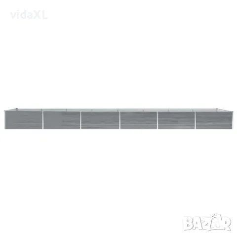 vidaXL Градинска висока леха поцинкована стомана 600x80x45 см сива, снимка 2 - Саксии и кашпи - 56147590