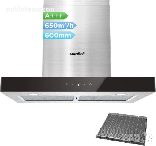 Абсорбатор Comfee 60 см клас A+++ от неръждаема стомана 650 м³/ч с