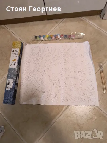 Чисто ново платно за рисуване с бои и четки, снимка 1